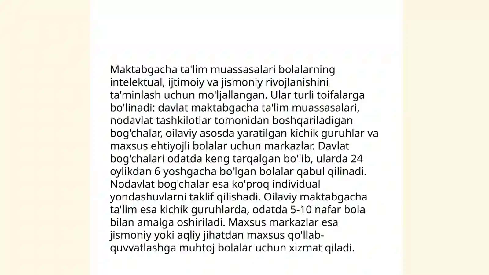 O'zbekiston Respublikasi "Maktabgacha ta'lim va tarbiya to'g'risidagi qonuni" 4