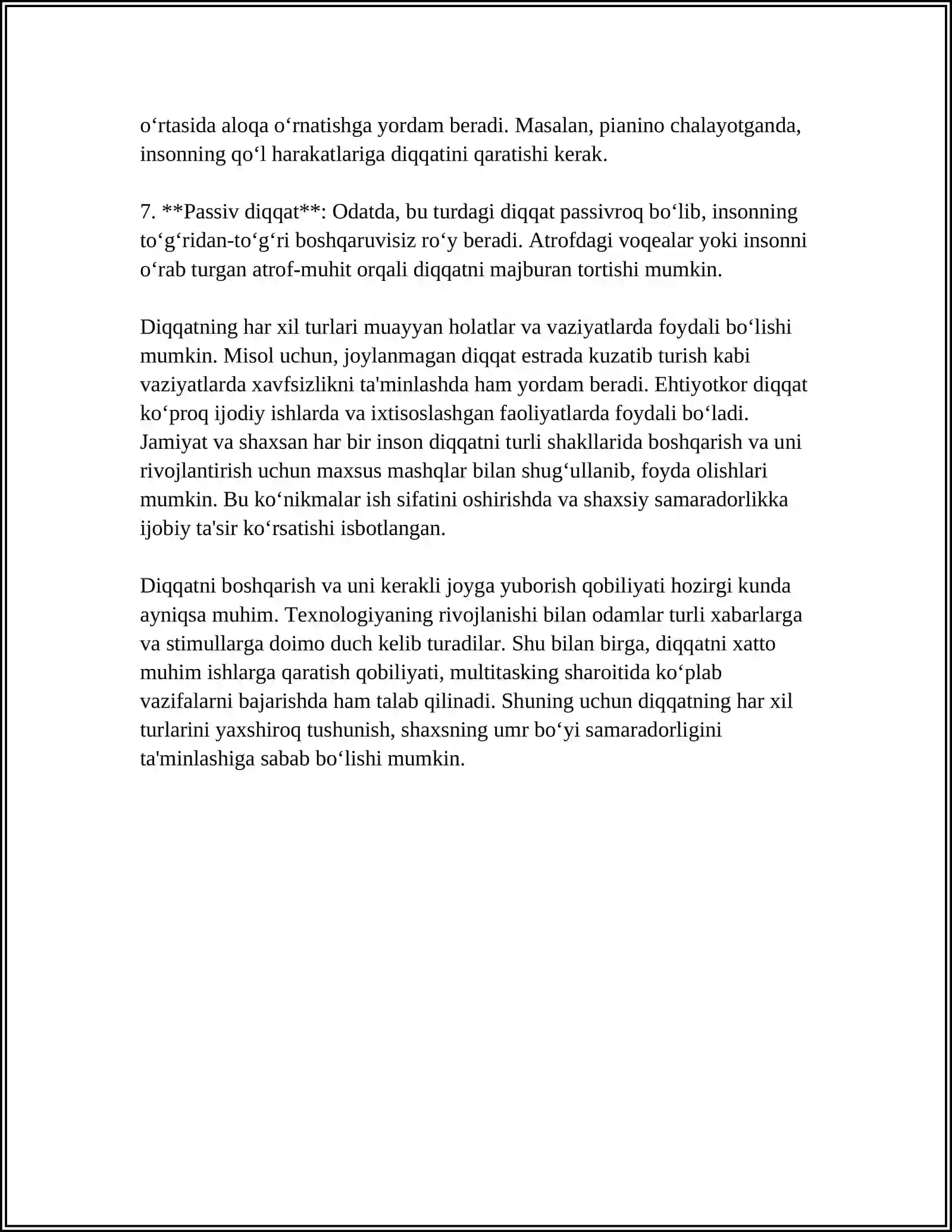 DIQQAT TURLARI VA DIQQAT BUZILISHLARI 4