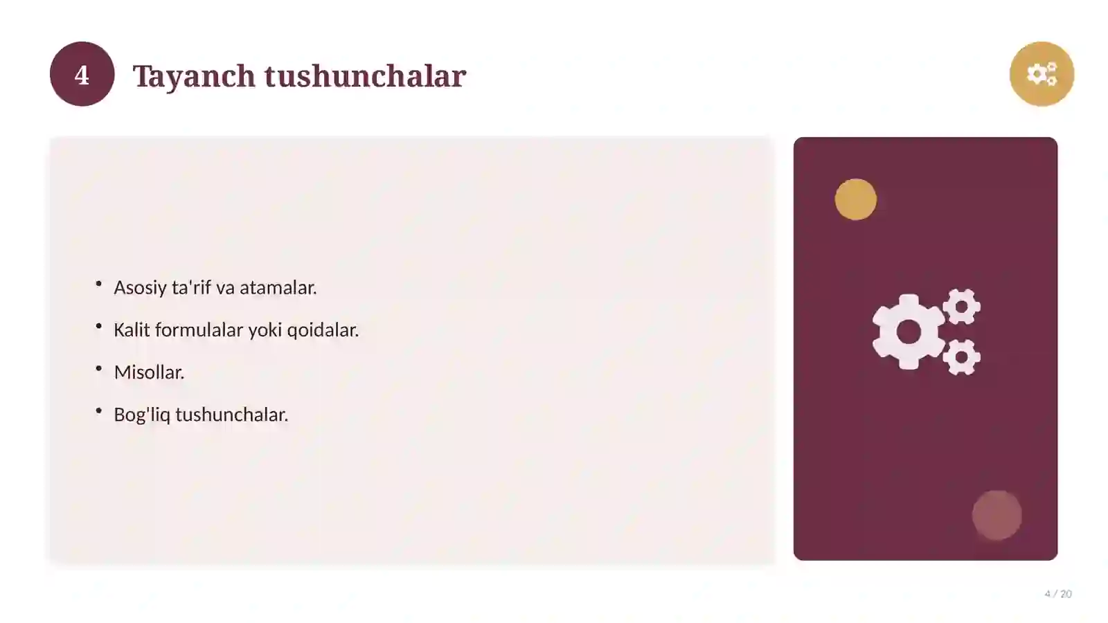 Matematika fanidan 4-sinf: dars uchun slayd-taqdimot 4