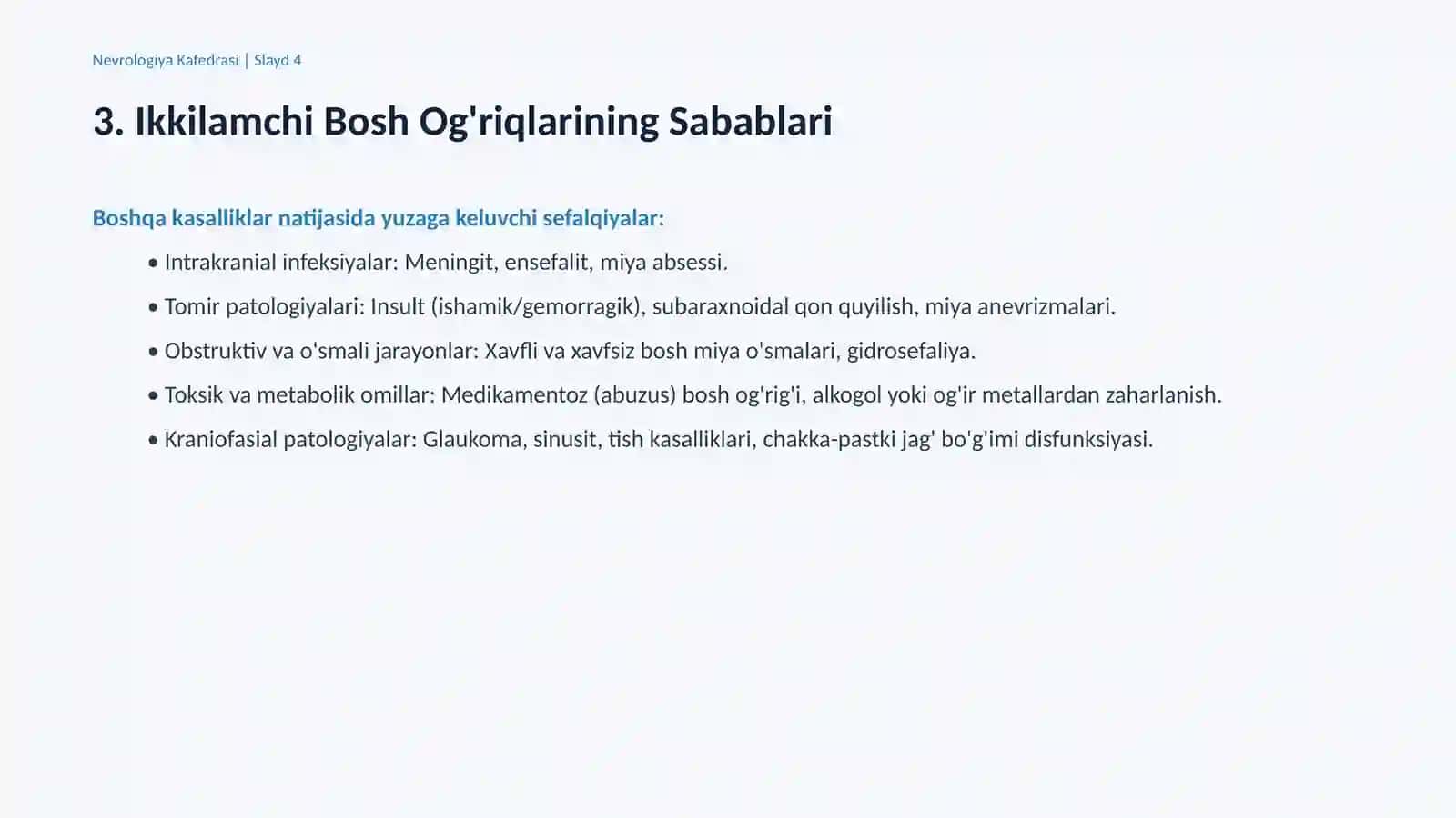 Sefalgiya va Vertigo Sindromlari 4