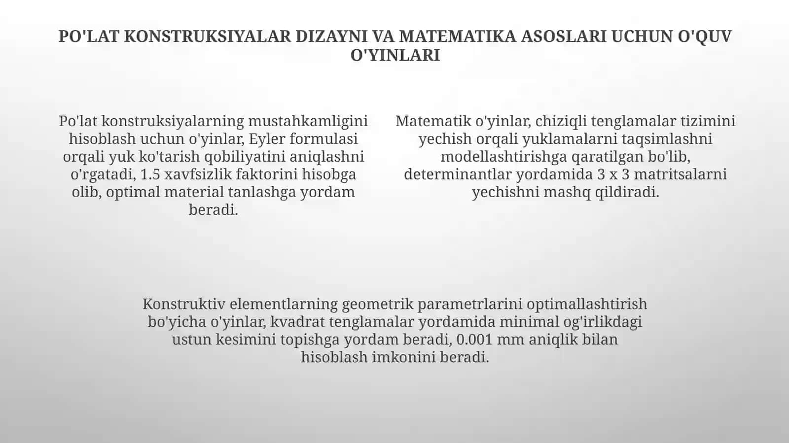 Qurish konstruksiyalash va matematika markazi uchun ta’limiy o’yinlar 4