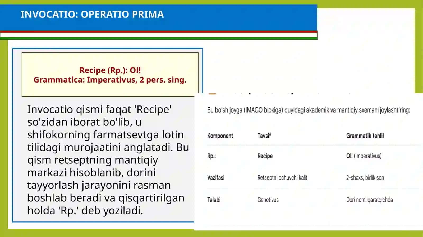 LINGUA LATINA: RECEPTURA 4