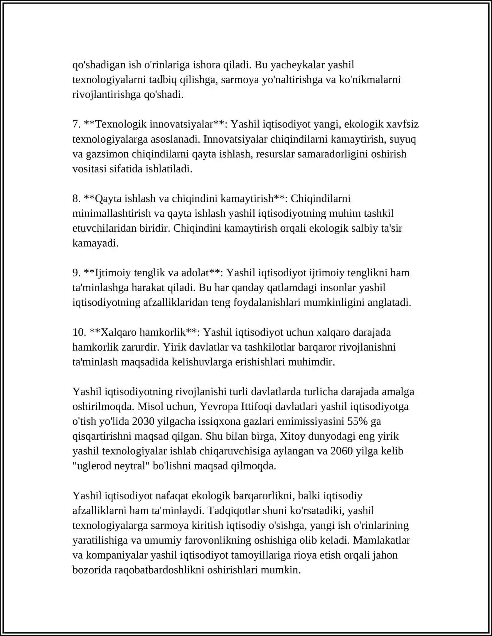 YASHIL IQTISODIYOT KONSEPTSIYASINING MOHIYATI VA RIVOJLANISH BOSQICHLARI 4