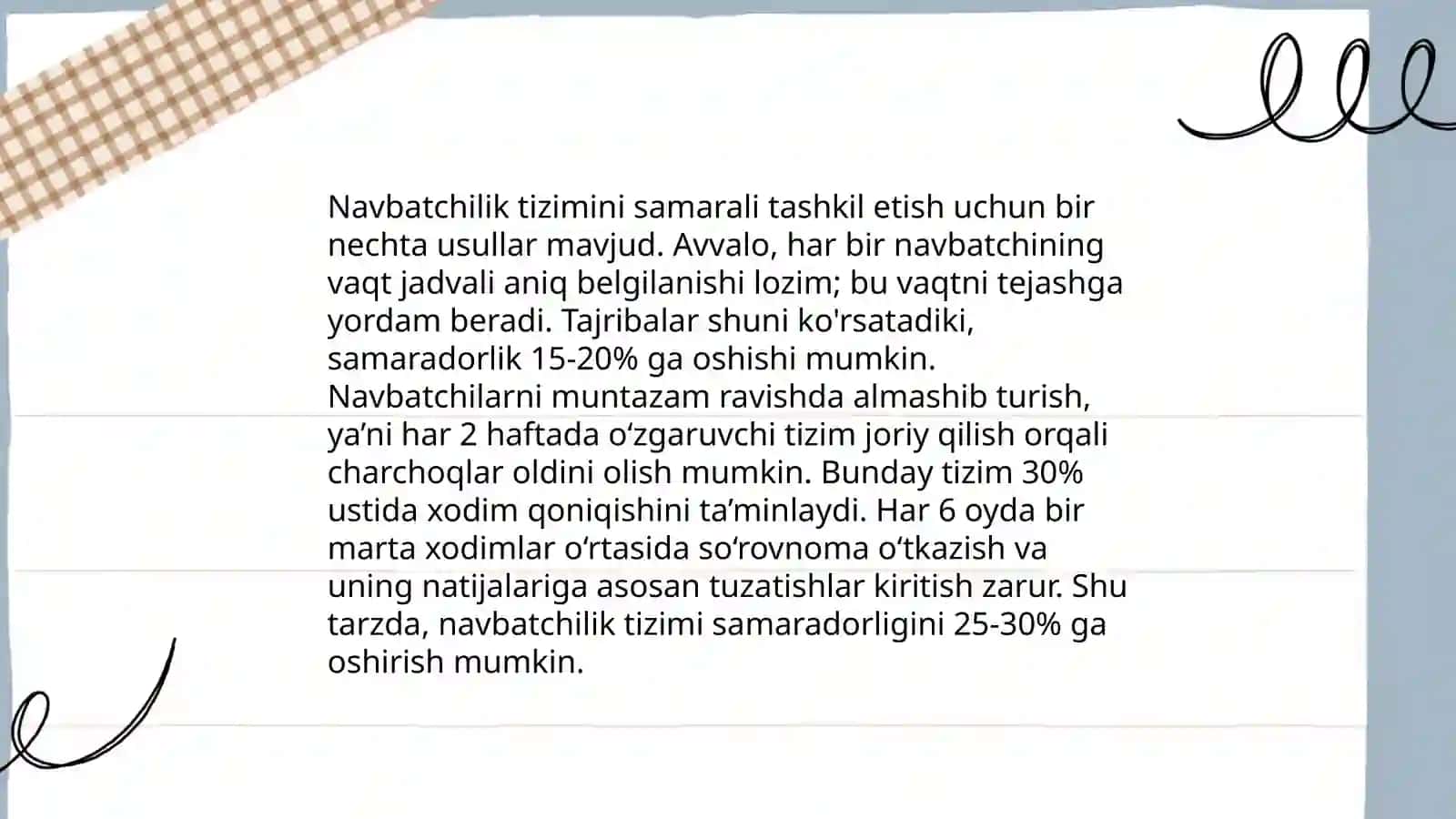 Bolalar navbatchiligini tashkil etish 4