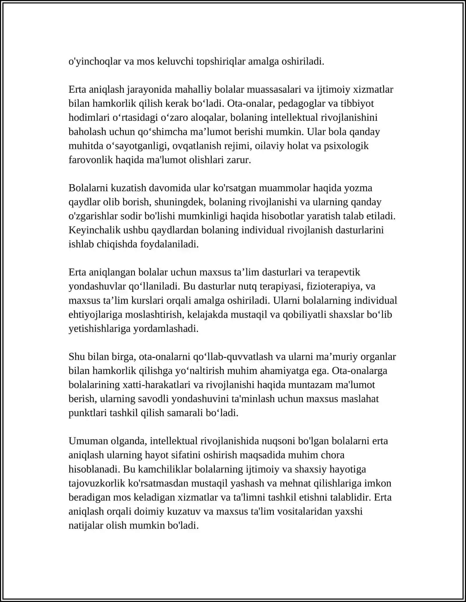 INTELLEKTUAL RIVOJLANISHIDA NUQSONI BOLGAN BOLALAR 4