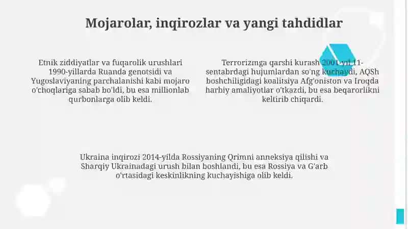 Sovuq urushdan keyingi dunyo: AQSh ustunligi va globallashuv 4