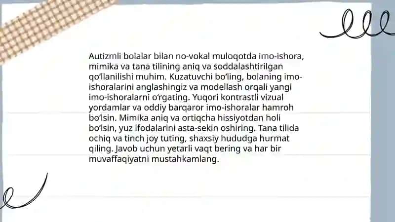 Samarali og'zaki muloqot strategiyalari autizmli bolalar bilan 4