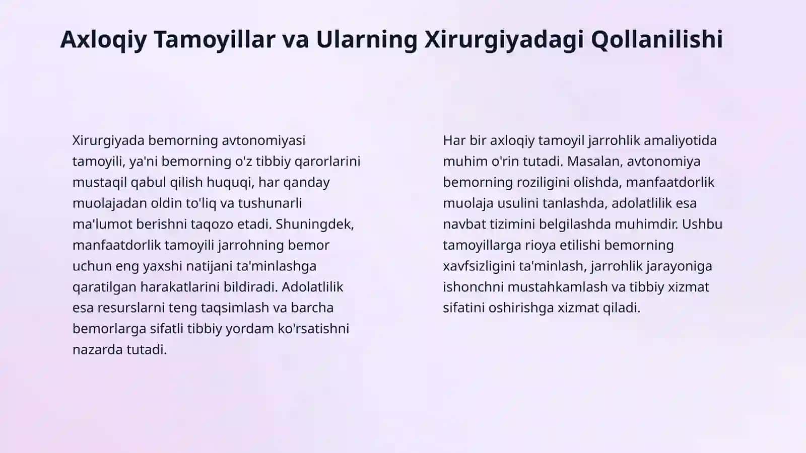 Xirurgiyada tibbiyot etikasi va deontologiya asoslari 4