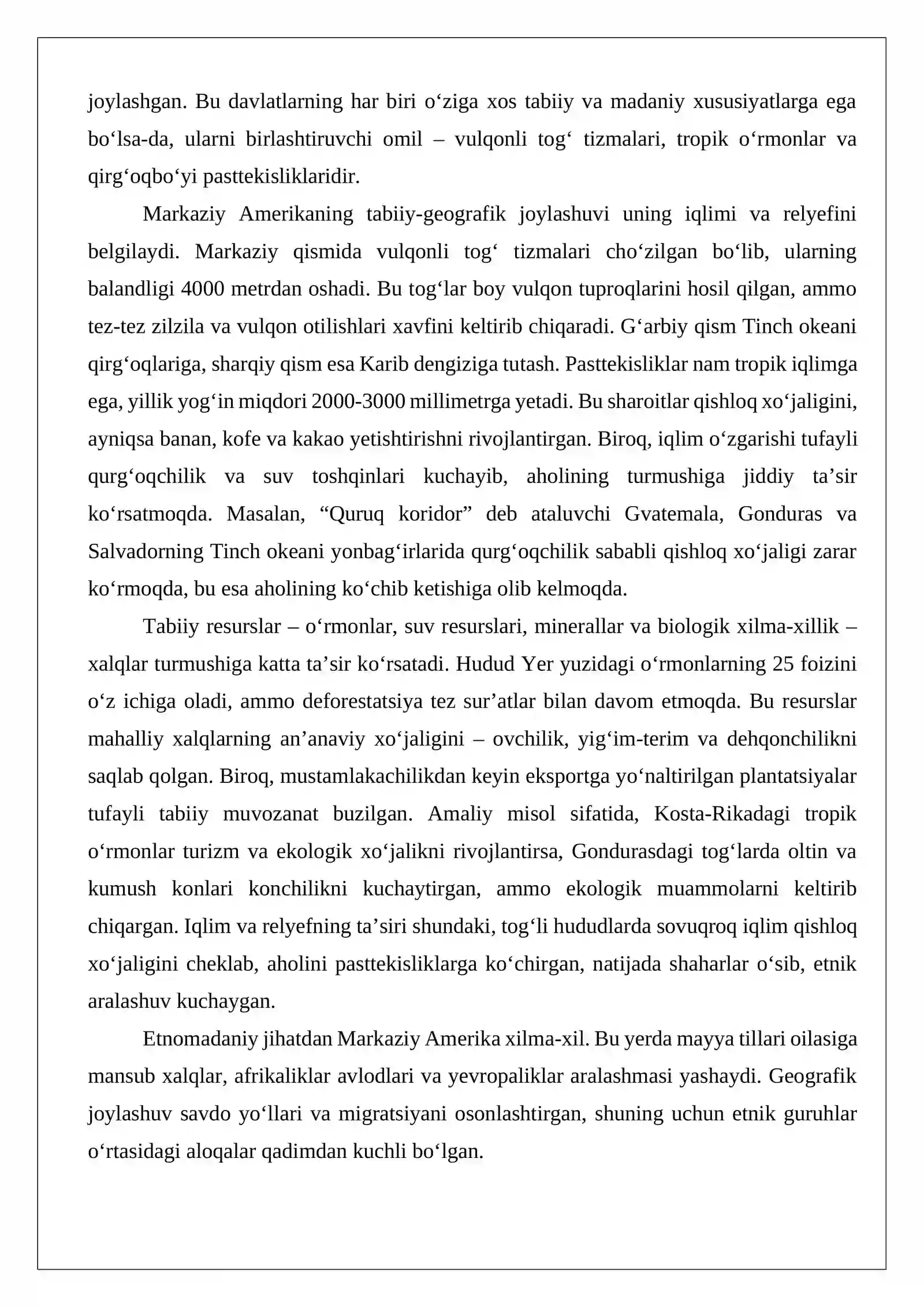 Markaziy Amerika xalqlari xoʻjaligi va madaniyati 4