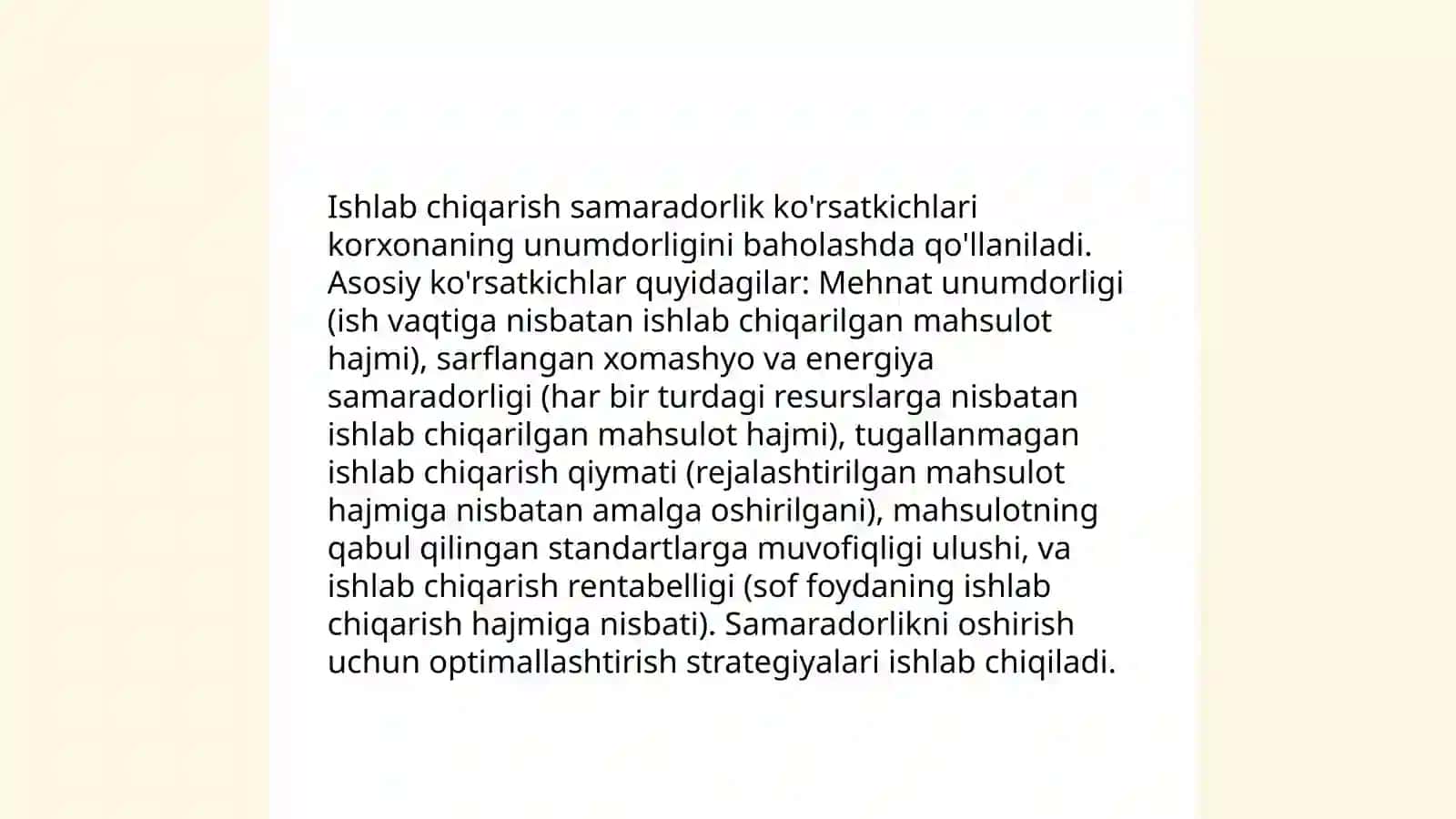 Ijtimoiy ishlab chiqarish natijalari va samaradorlik ko'rsatkichlari 4