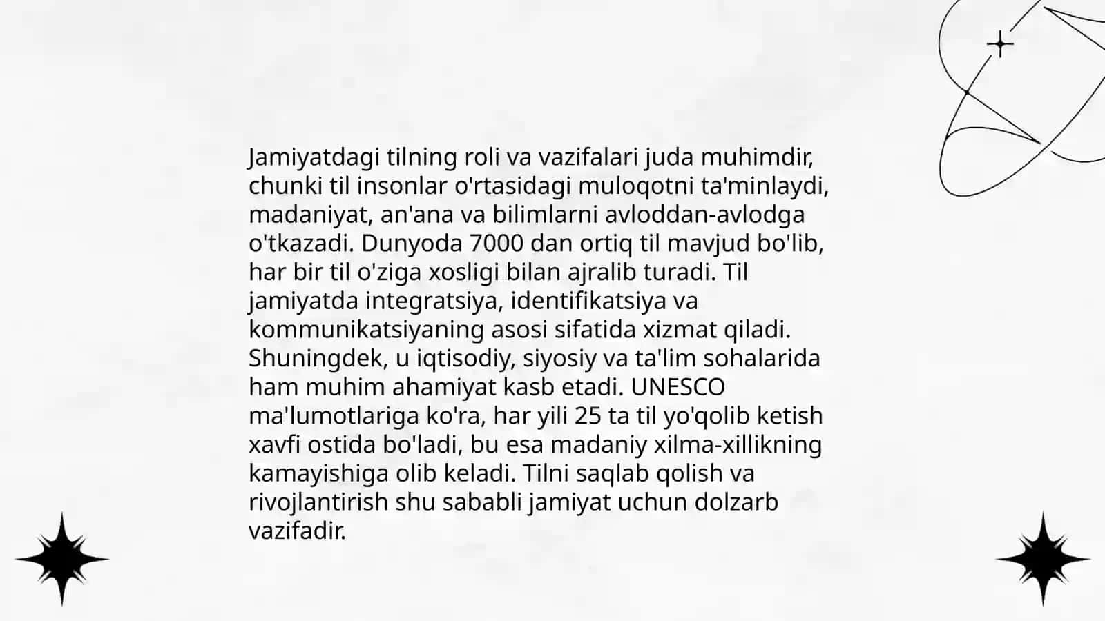 Jamiyat tuzilishi va til tuzilishi: korrelatsiya va differentsiatsiya 4