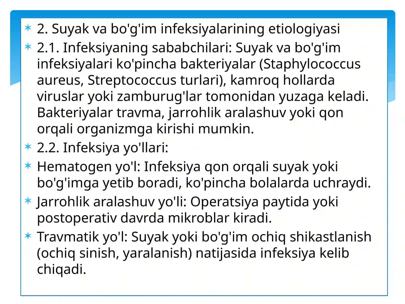 Suyakbo'g'imlar ixirurgik infeksiyalari 4