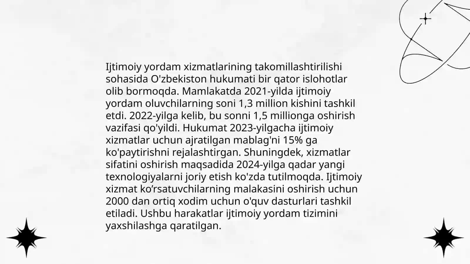 "Aholiga sifatli ijtimoiy xizmat va yordam koʻrsatish hamda uning samarali nazorat tizimini yoʻlga qoʻyish boʻyicha kompleks chora-tadbirlar toʻgʻrisida" 4