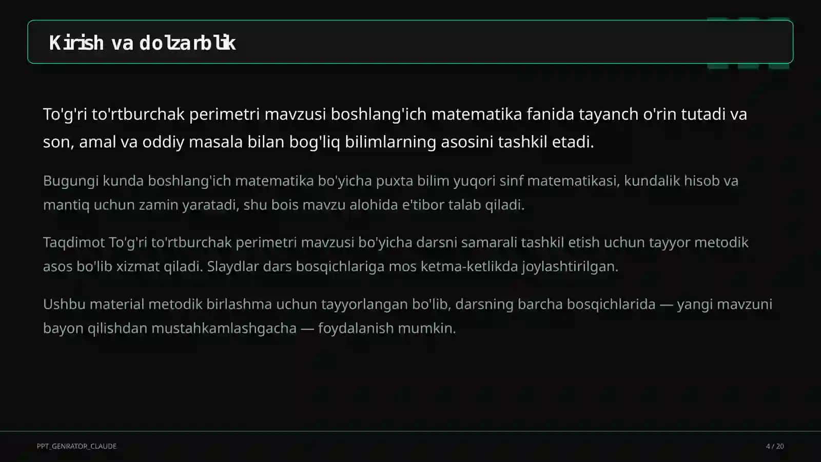 To'g'ri to'rtburchak perimetri (2-sinf) 4
