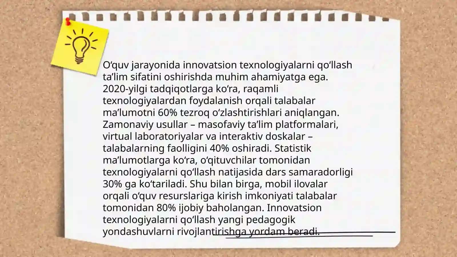 Texnologiya va uni oʻqitish metodikasi darslarining talablari 4