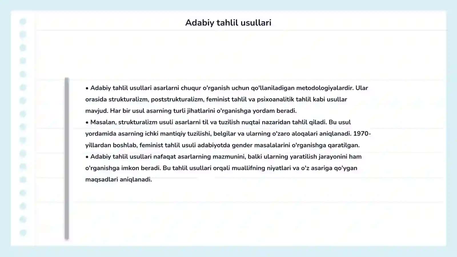 Adabiy-nazariy tushunchalarni oʻrganish 4