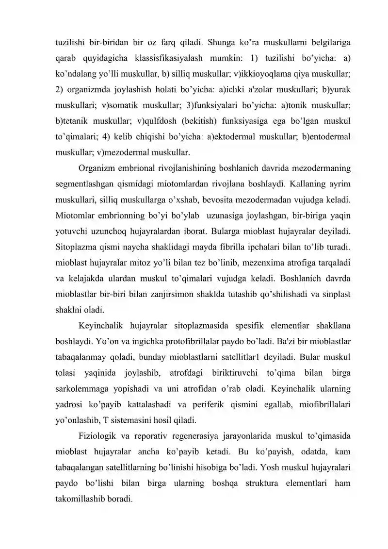 Muskul to’qimasi haqida umumiy tushuncha 4