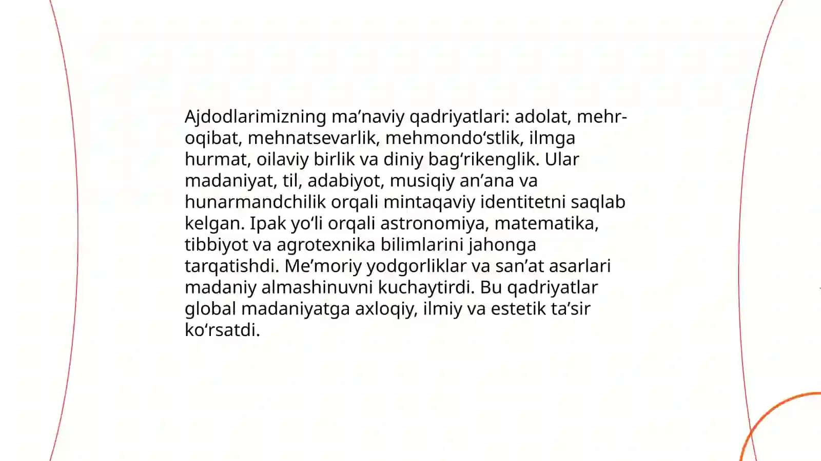 Ajdodlarimizning ma'naviy qadryatlari-jahon svilizatsiyasi asoslaridan biri 4
