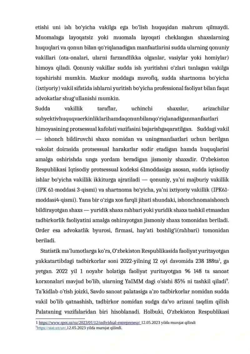 ADVOKATLIK FAOLIYATIDA YURIDIK YORDAM KO‘RSATISH TO‘G‘RISIDAGI SHARTNOMA, GONORAR VA SOLIQQA TORTISH MASALALARI 4