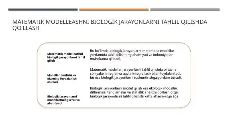 Immigratsion modellari yordamida biologik jarayonlarni tekshirish 4