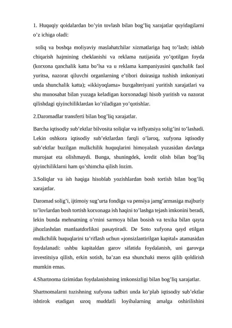 Xufyona iqtisodiyotning institutsional nazariyasi 4