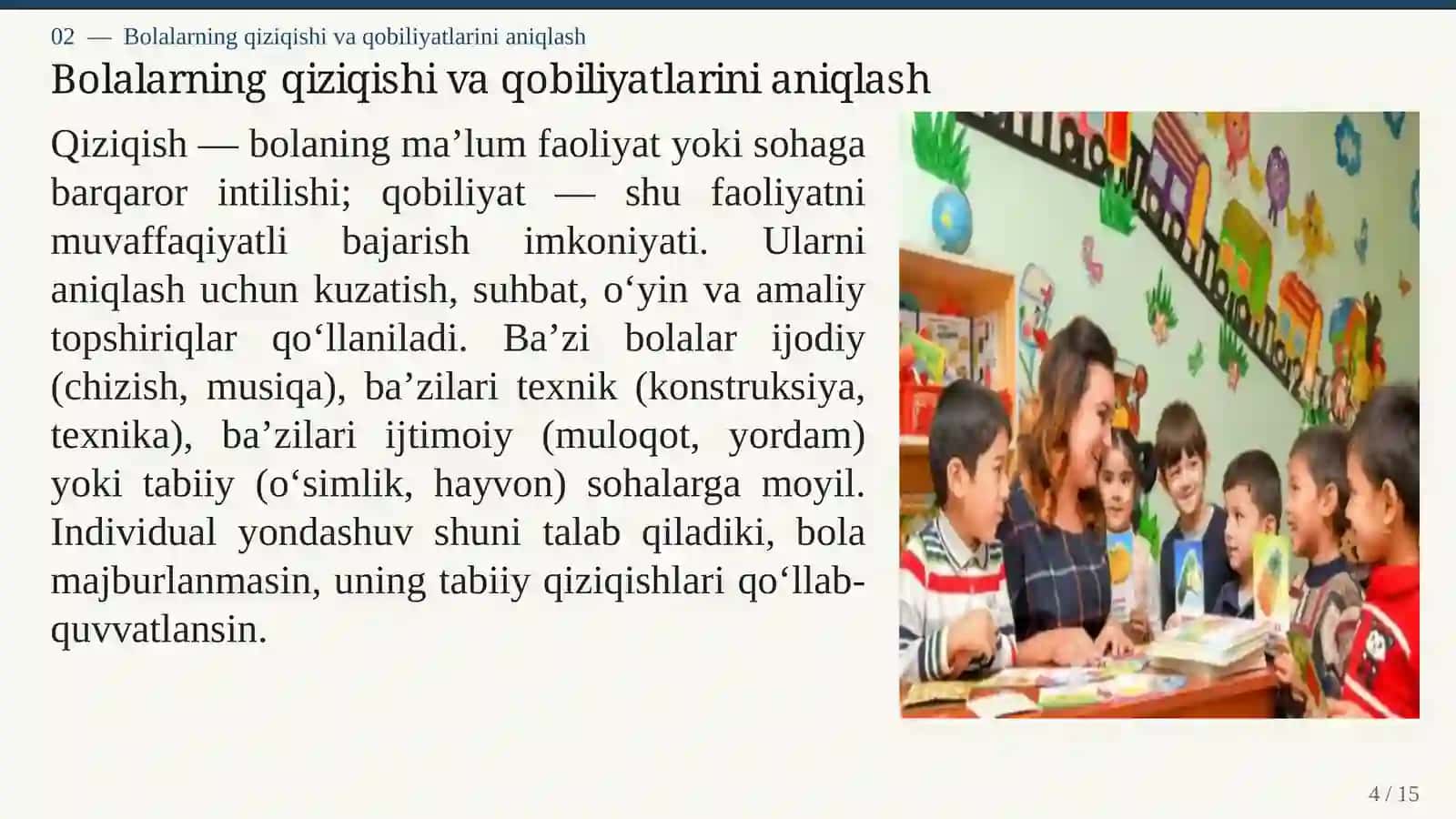 BOLALARNI KASB-HUNARGA YO'NALTIRISH 4