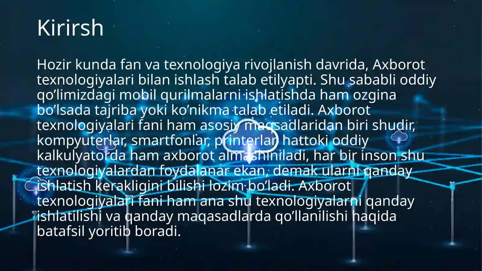 Bulutlitexnologiyalar foydalanganholda Axborot Texnologiyalari ishlab chiqish vositalari 4