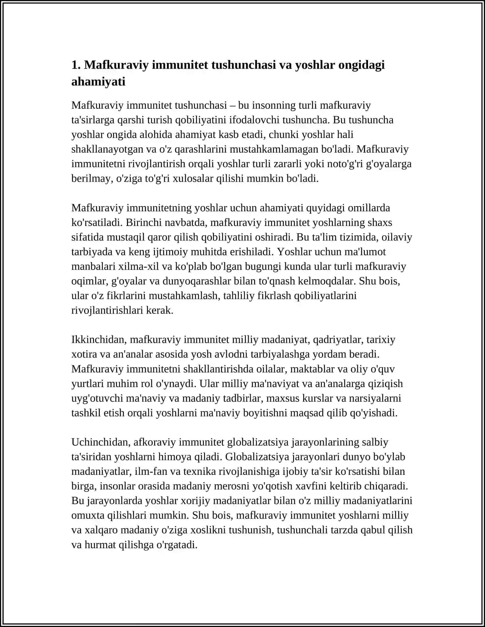 YOSHLAR ONGIDA MAFKURAVIY IMMUNITETNI SHAKLLANTIRISH 4