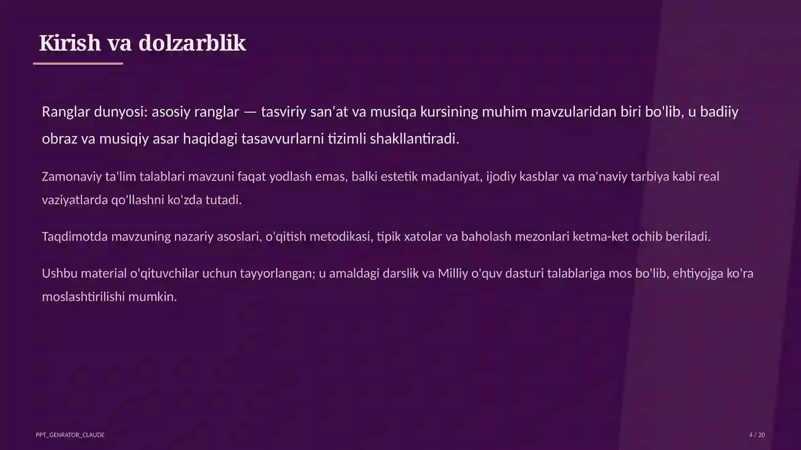 Ranglar dunyosi: asosiy ranglar (1-sinf) 4