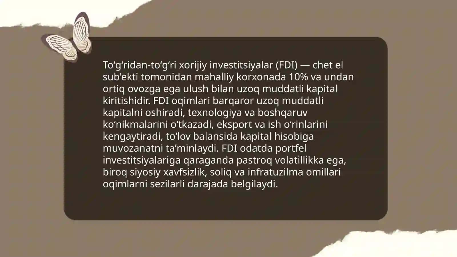 Sovuq oqimlar va issiq oqimlar: xalqaro kapital harakatlari turlari va ularga ta'sir etuvchi omillar 4