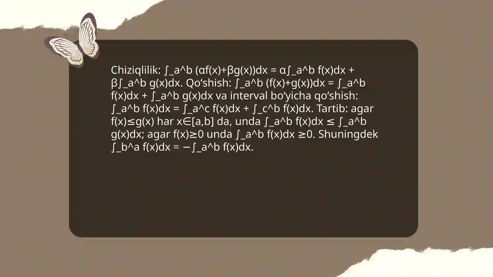 Aniq integral va uning hisoblash usullari 4