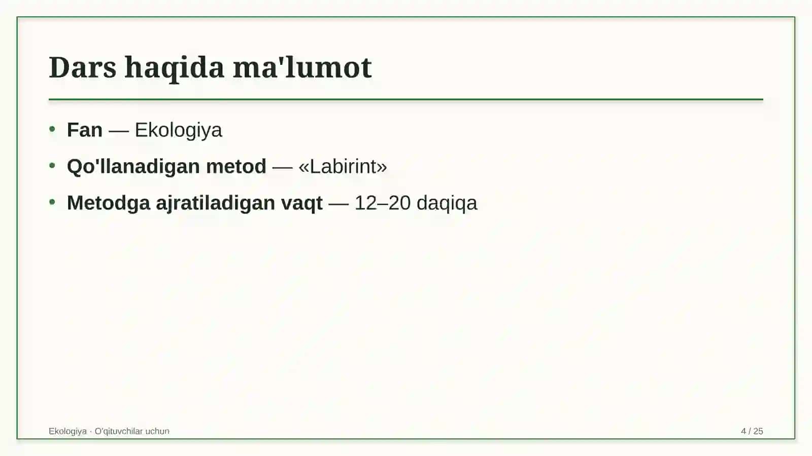 ekologiya darslarida labirint metodidan foydalanish 6557 4