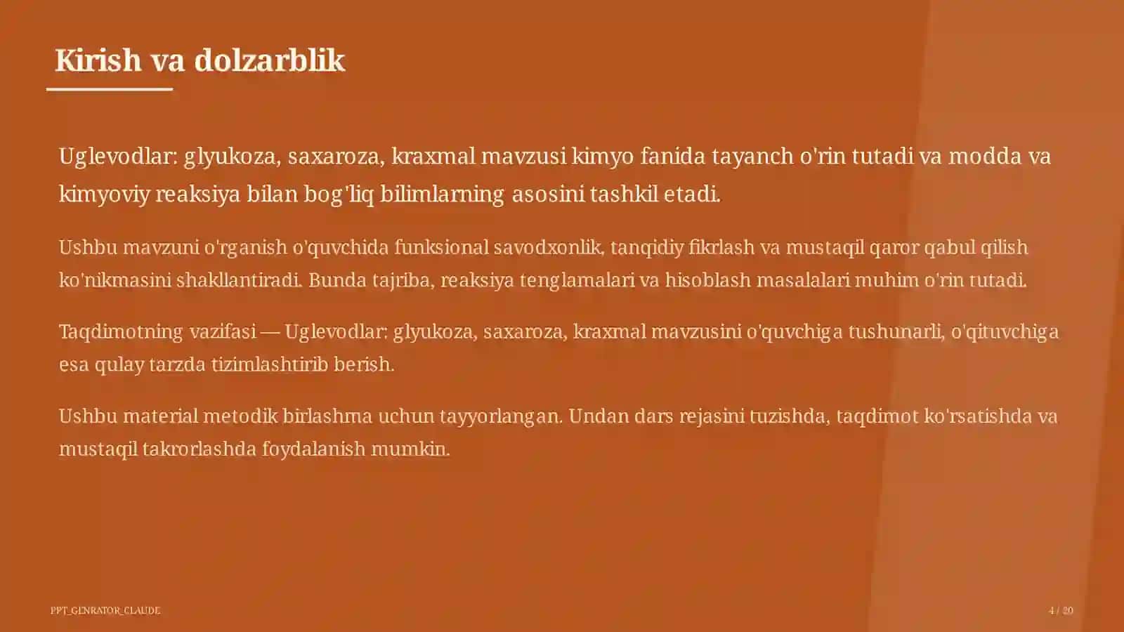 Uglevodlar: glyukoza, saxaroza, kraxmal (11-sinf) 2