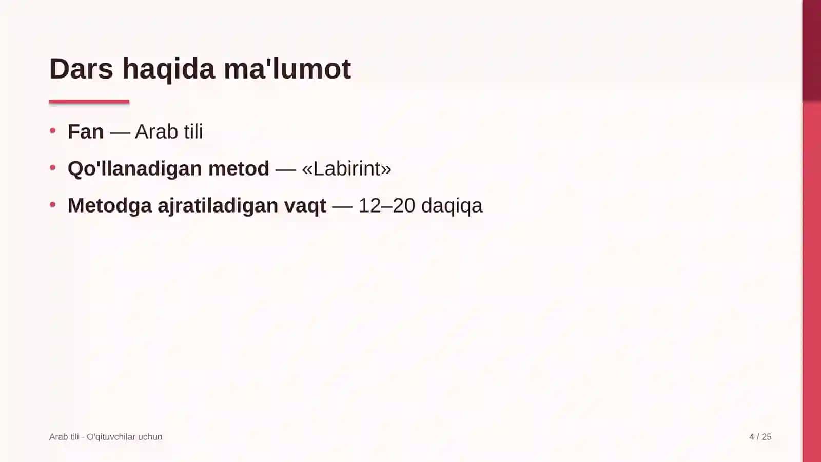 arab tili darslarida labirint metodidan foydalanish 5482 4
