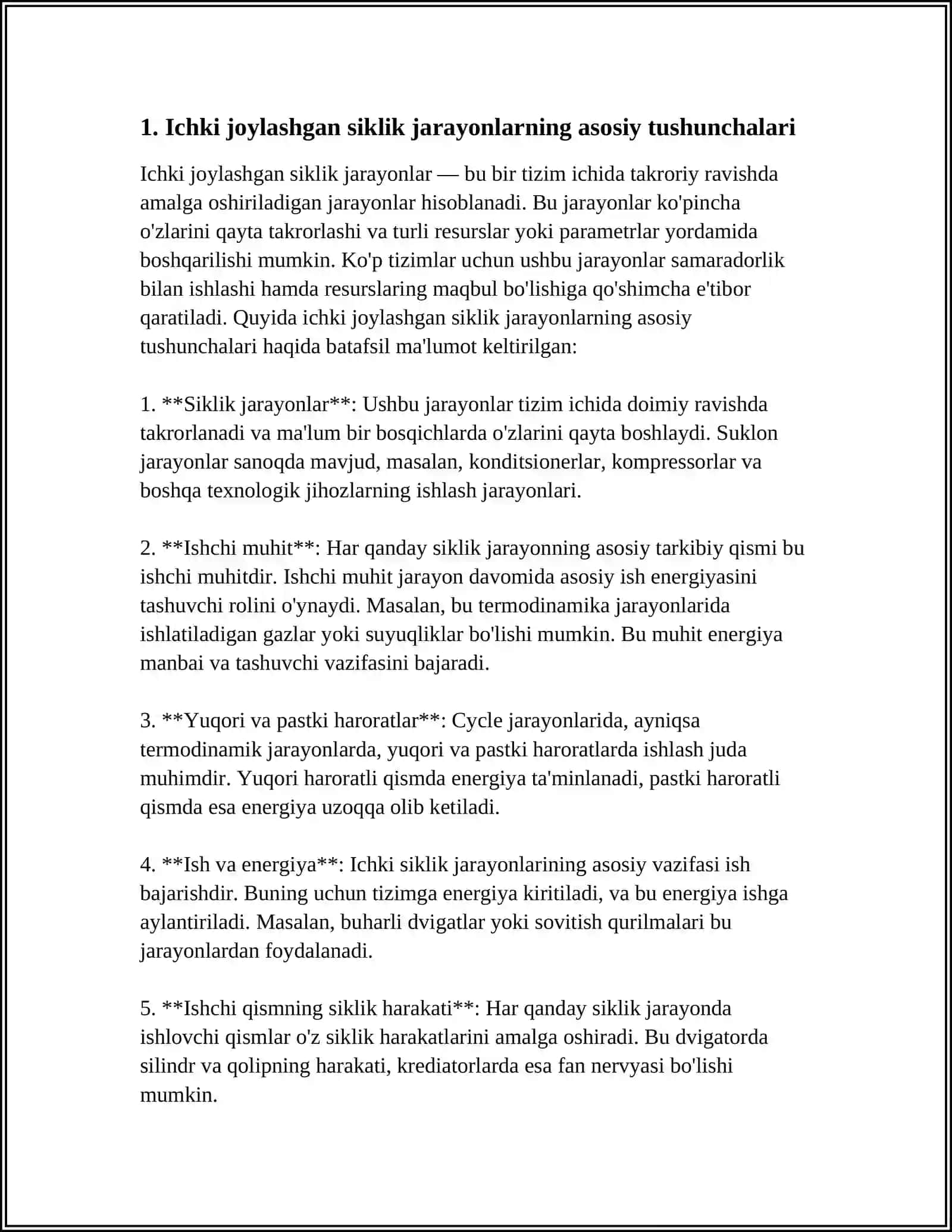 ICHKI JOYLASHGAN SIKLIK JARAYONLARNI TASHKIL ETISH 4