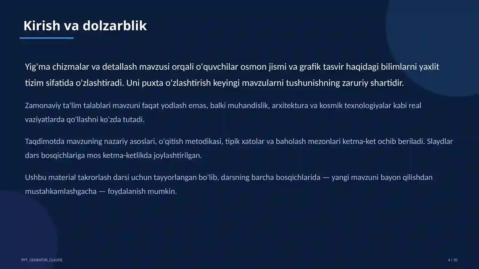 Yig'ma chizmalar va detallash (9-sinf) 4