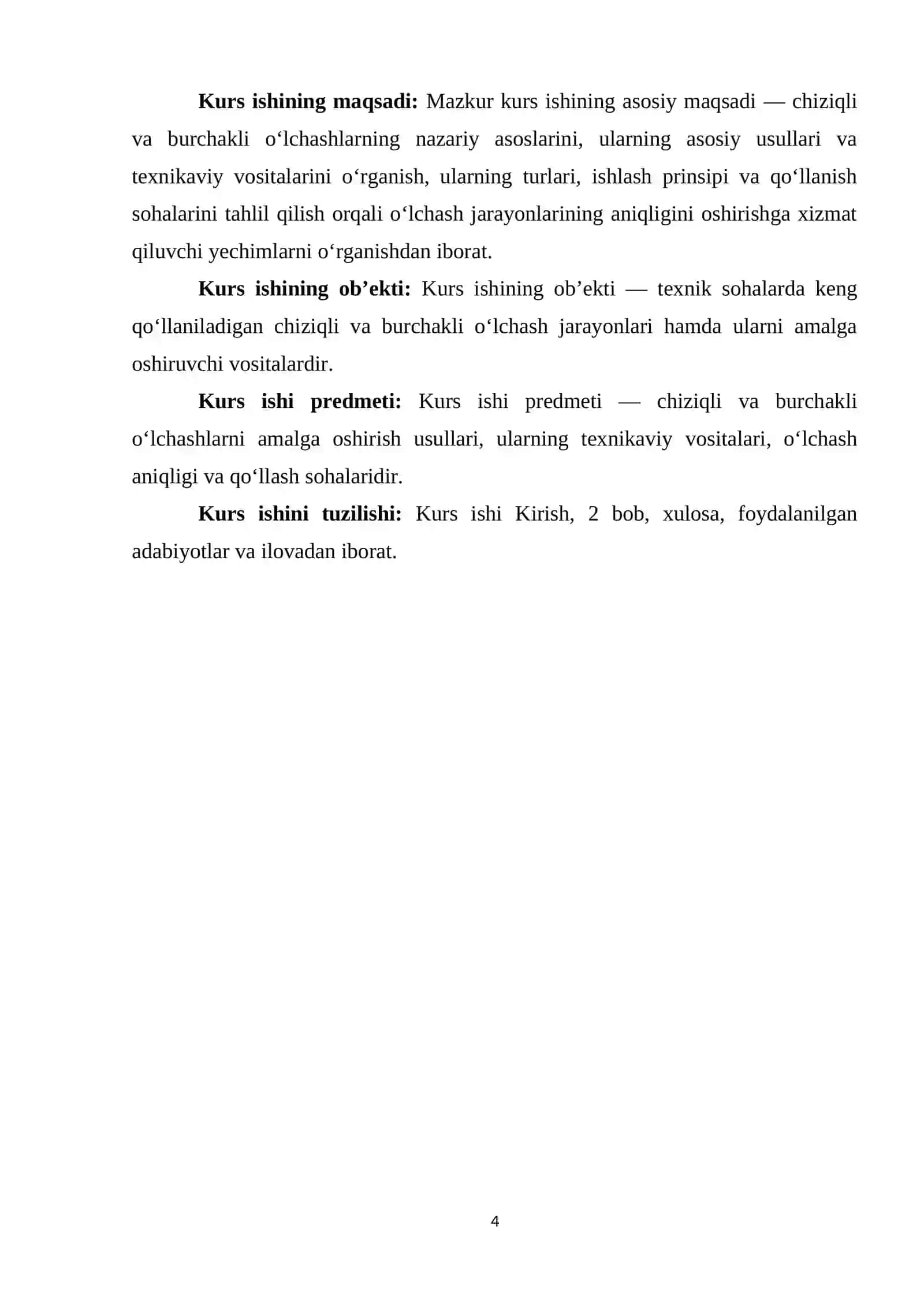 CHIZIQLI VA BURCHAKLI O'LCHASHLARINI ASOSIY USULLARI VA TEXNIKAVIY VOSITALARI 4