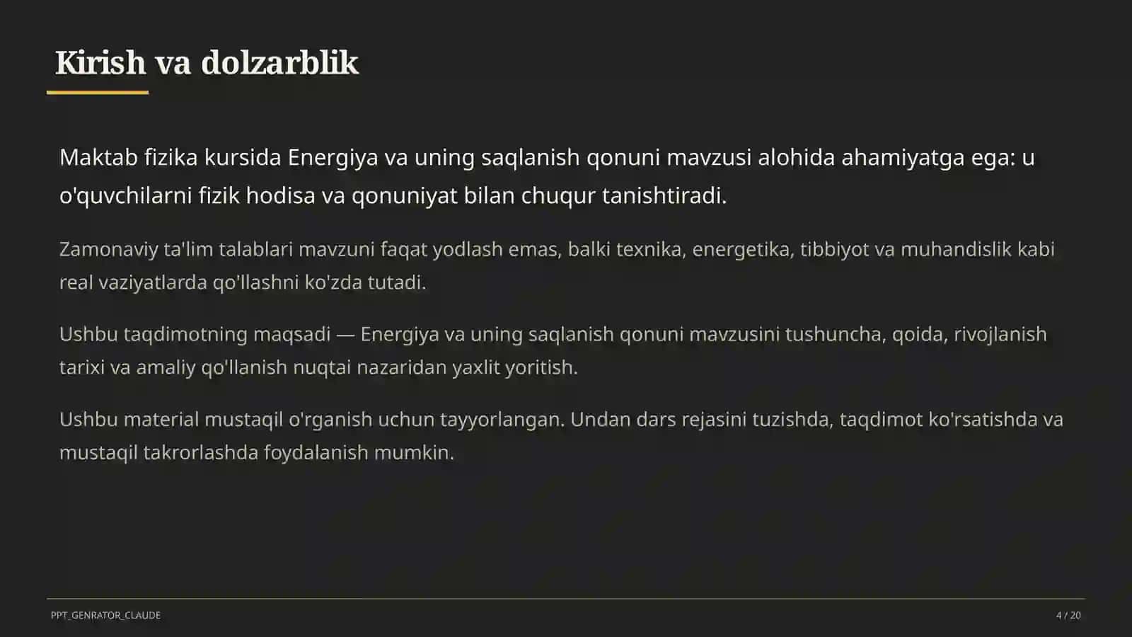 Energiya va uning saqlanish qonuni (7-sinf) 4