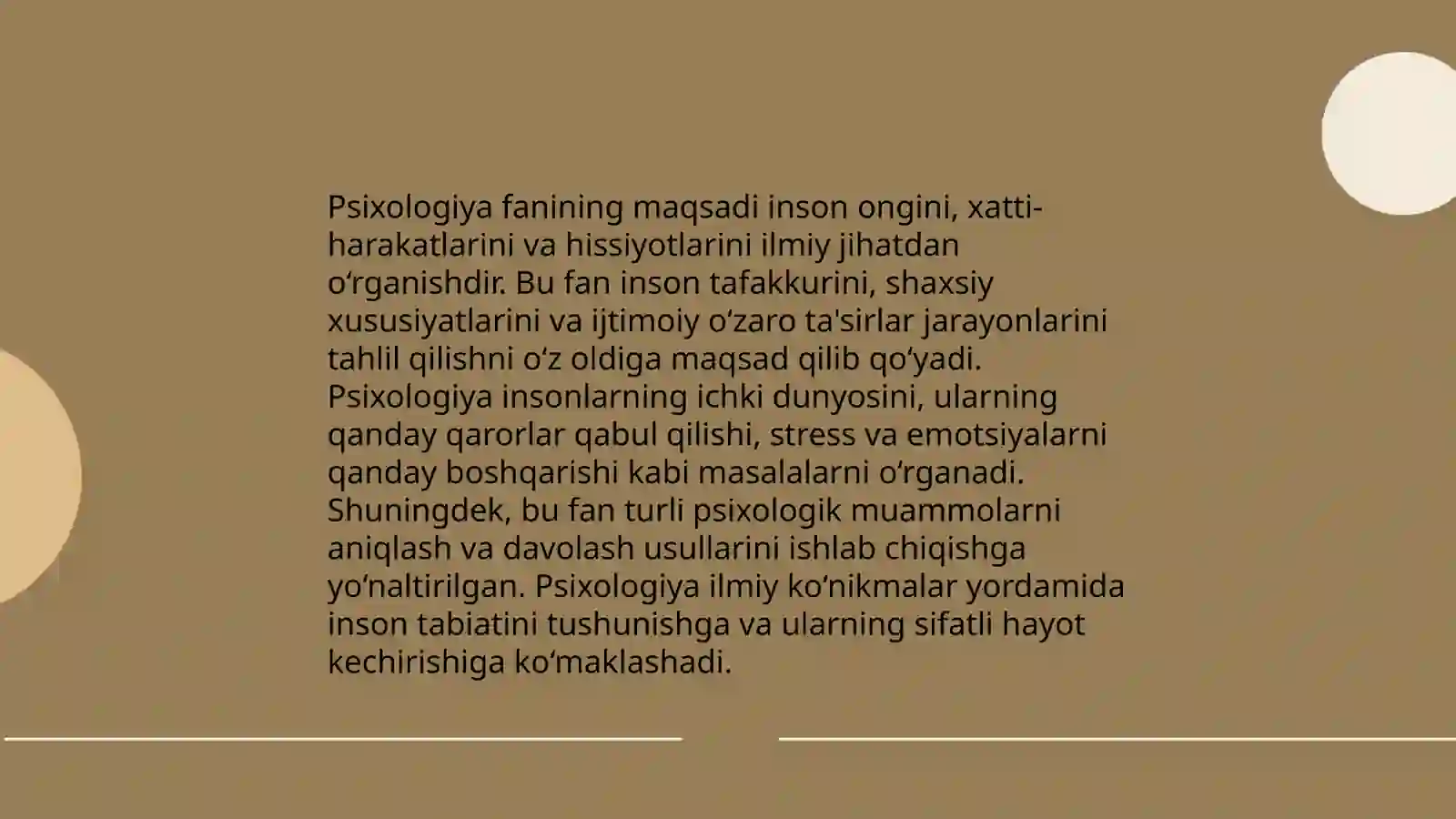 Psixologiya fanining maqsad va vazifalari.Ong haqida tushuncha va uning hossalari 4