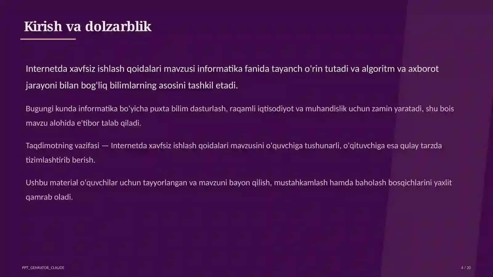 Internetda xavfsiz ishlash qoidalari (5-sinf) 4