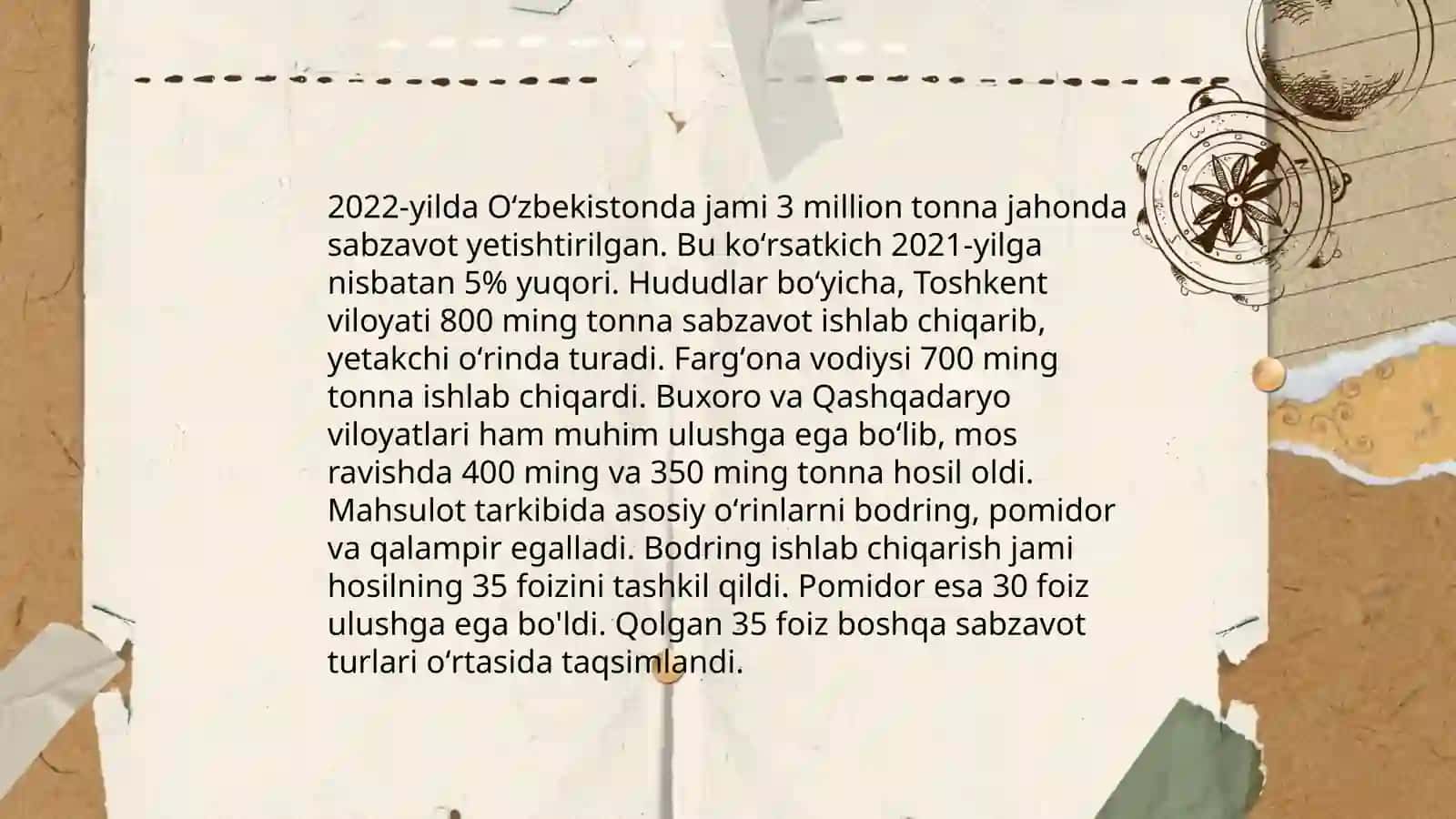JAHONDA SABZAVOT EKINLARINI TARQALISHI, TURLARI VA YETISHTIRISHNING HOZIRGI AHVOLI 4