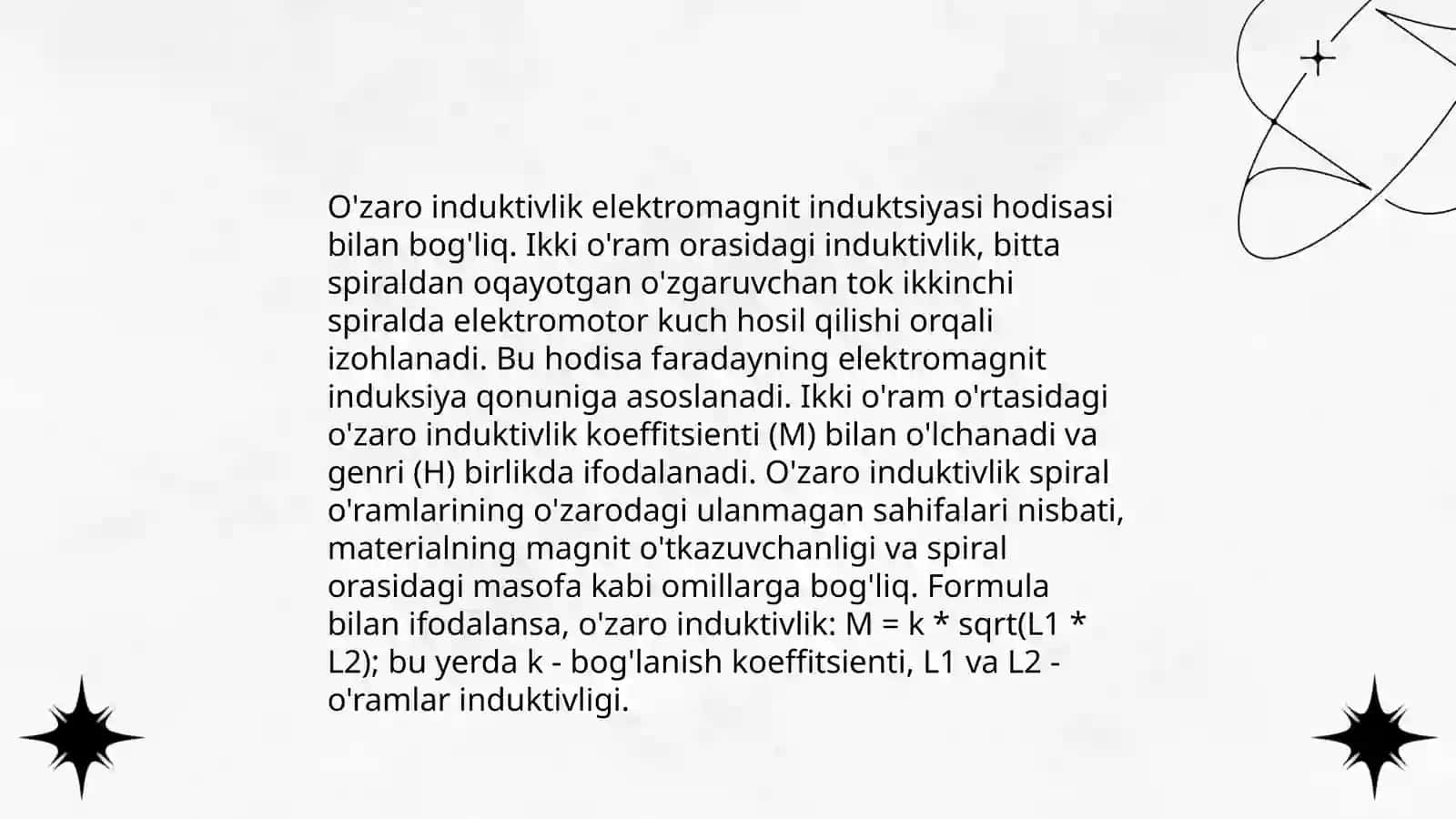 Elektr mexanikada o‘zaro induktivlik 4