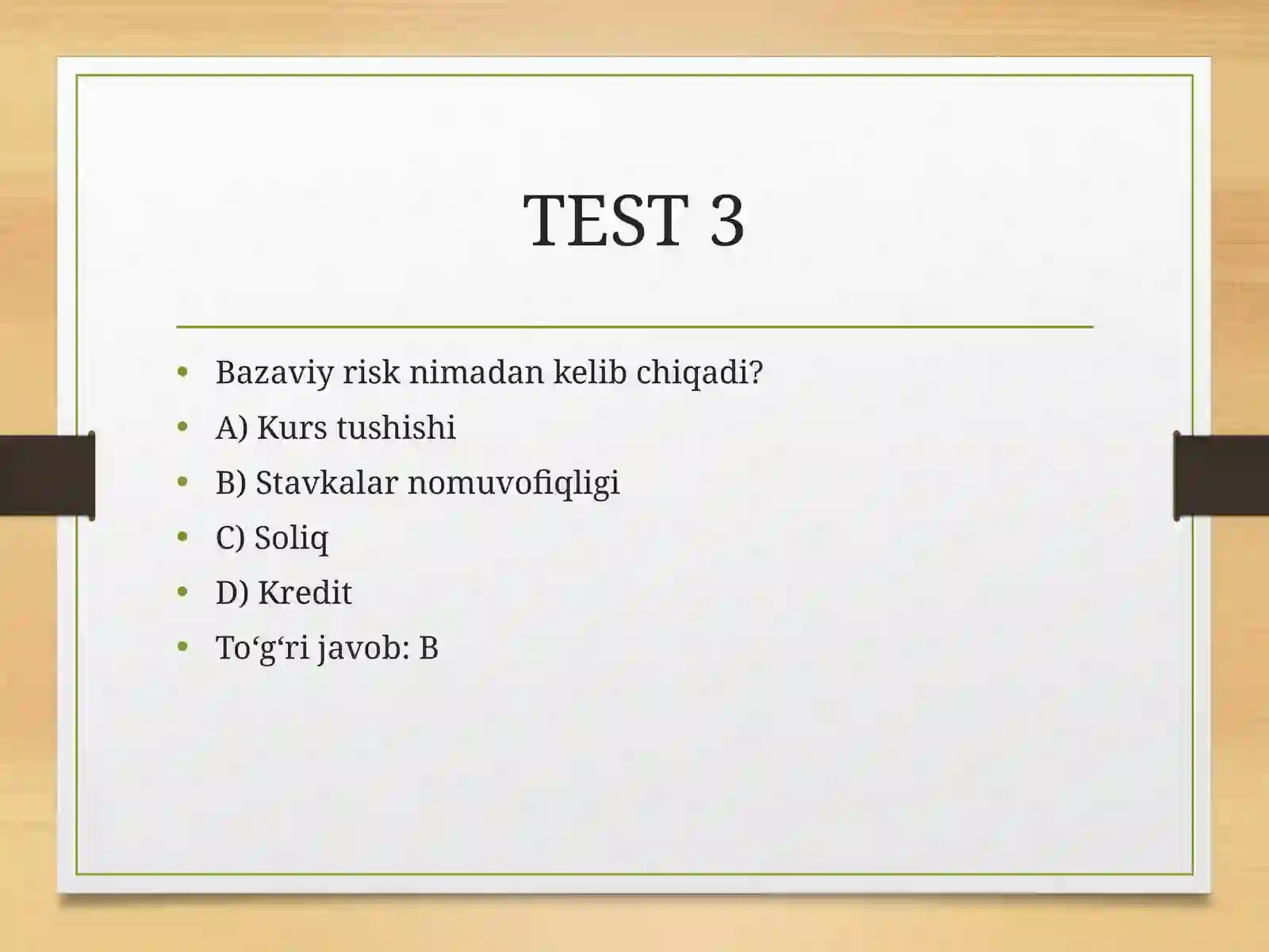 Foiz riski  termin test krasword 4