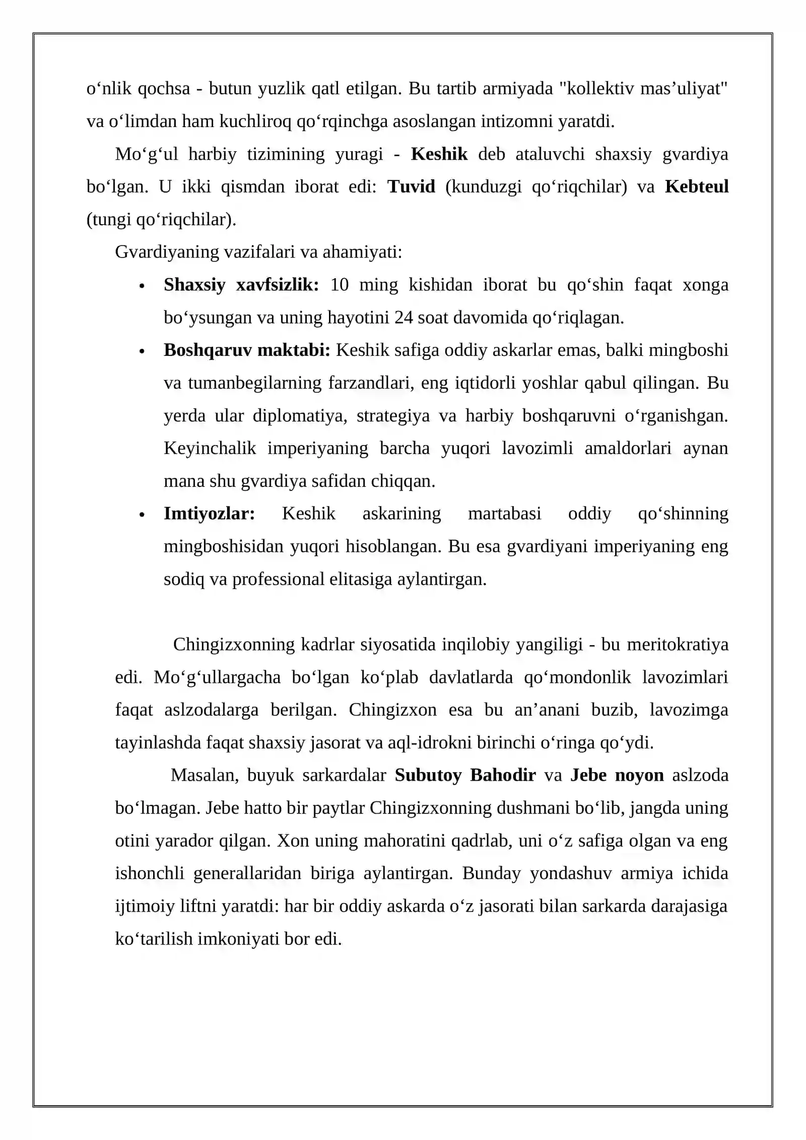 Moʻgʻullar imperiyasining harbiy  tizimi 4
