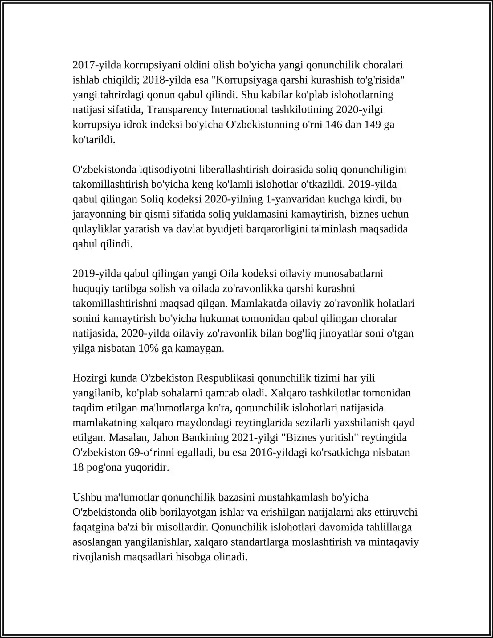 MUSTAQILLIK YILLARIDA DAVLAT BOSHQARUVI TIZIMIDA AMALGA OSHIRILGAN ISLOHOTLAR 4