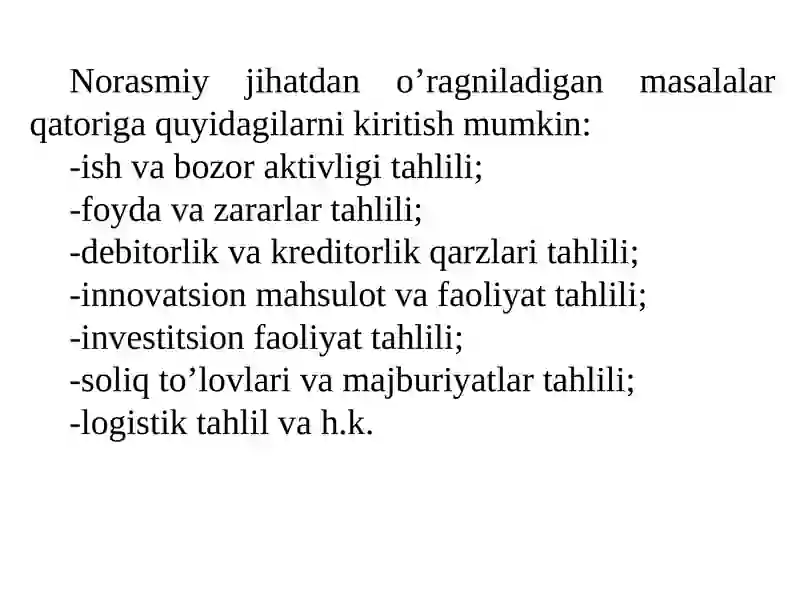 2-mavzu. Moliyaviy tahlilni tashkil etish va axborot manbalari 4