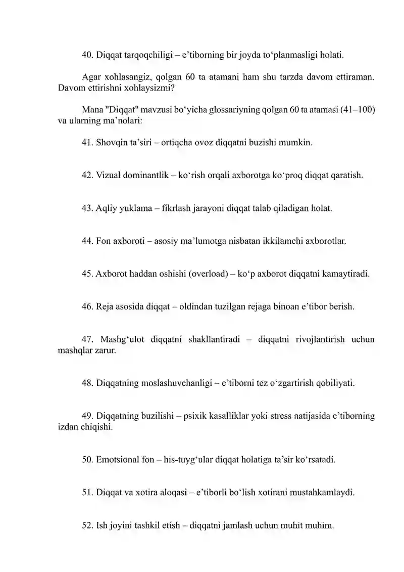 Diqqat turliatlari 4