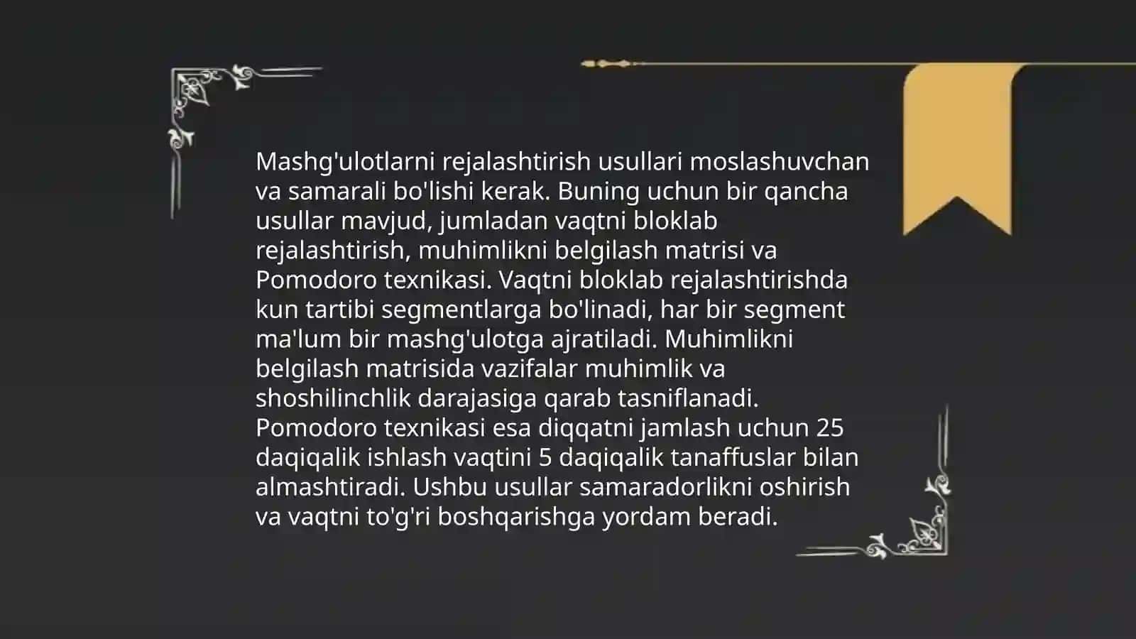 Mashgʻulotni tashkil etish texnologiyasi 4