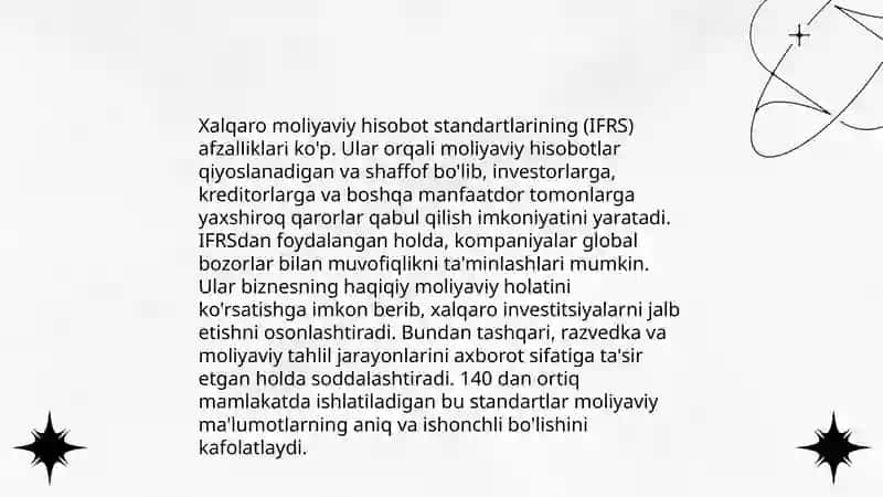Moliyaviy hisobotning xalqaro standartlariga o'tish jarayoni 4