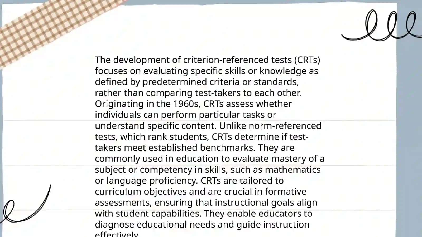 Criterion for self study 1 4